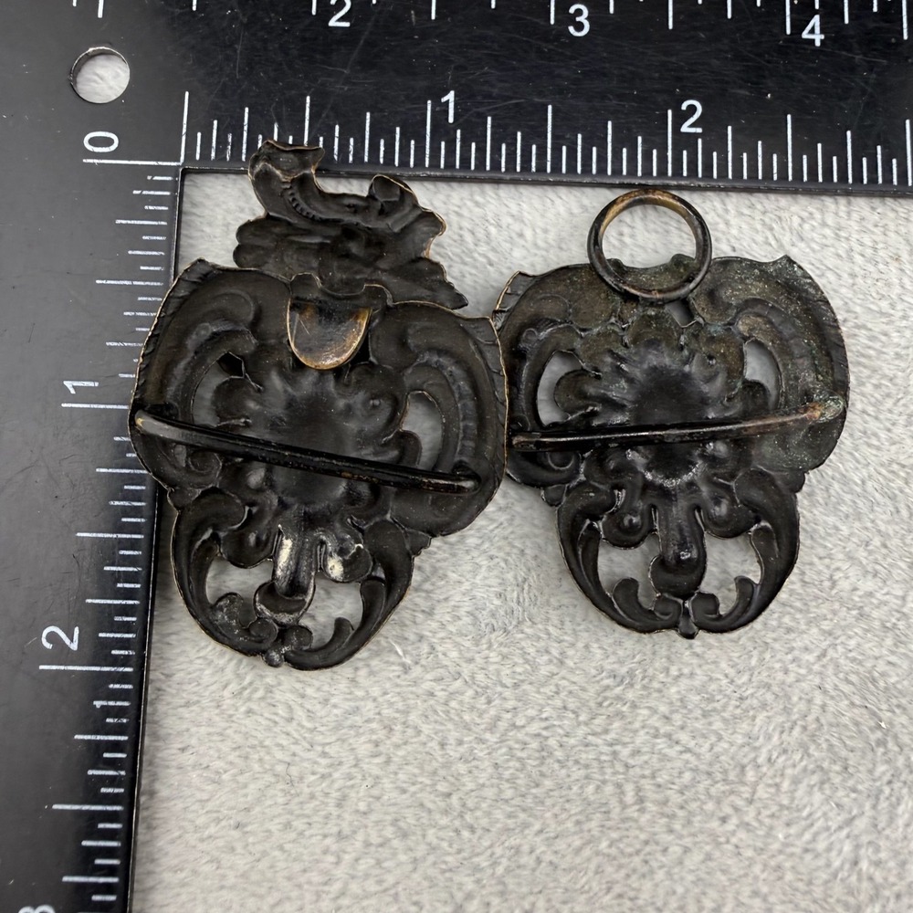Vintage Art Nouveau  Buckle Set of 2 - Picture 4 of 8